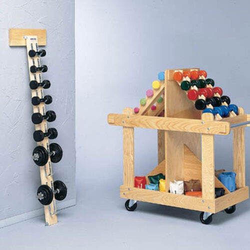 Wall Mounted Wood  Dumbell Rack