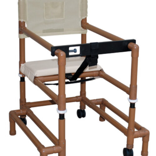 Walker PVC w/Ht Adj Arms &Seat Std w/Outriggers-Wood Tone