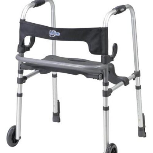 Clever-Lite Walker w/Seat & Push-Down Brakes