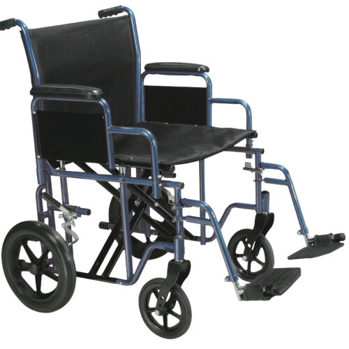 Transport Wheelchair Bariatric 20  Wide  Blue