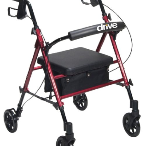 Rollator Aluminum w/Adj. Seat Height  Red