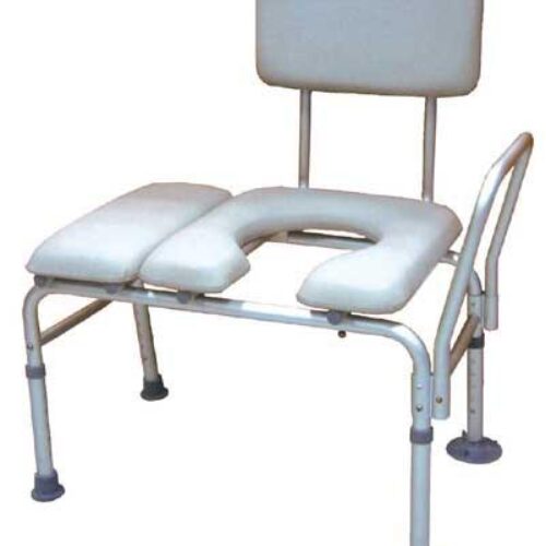 Transfer Bench & Commode Combination w/Padded Seat