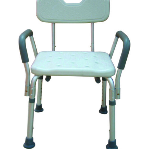 Bath Bench Adj Ht. w/Back-KD w/Remov Padded Arms (Drive)